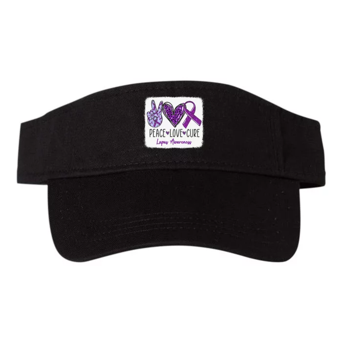 In May We Wear Purple For Lupus Awareness Purple Ribbon Valucap Bio-Washed Visor