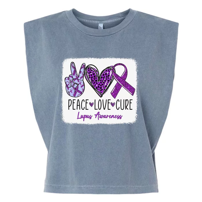 In May We Wear Purple For Lupus Awareness Purple Ribbon Garment-Dyed Women's Muscle Tee