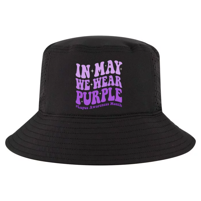 In May We Wear Purple Lupus Awareness Month Groovy Wo Cool Comfort Performance Bucket Hat