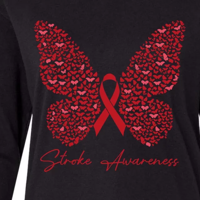 In May We Wear Red For Stroke Awareness Month Support Gift Womens Cotton Relaxed Long Sleeve T-Shirt