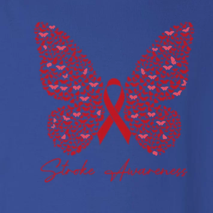 In May We Wear Red For Stroke Awareness Month Support Gift Toddler Long Sleeve Shirt