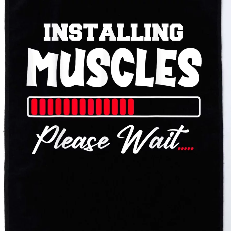 Installing Muscles Weightlifting Funny Fitness Motivation Platinum Collection Golf Towel