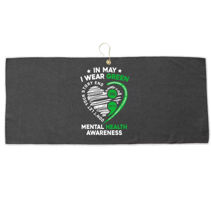 In May We Wear Green For Mental Health Awareness You Matter Large Microfiber Waffle Golf Towel