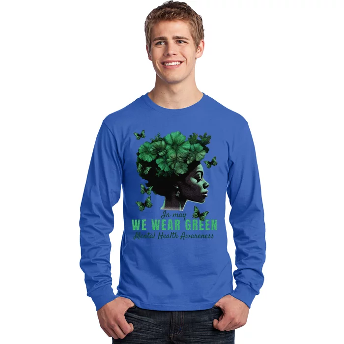 In May We Wear Green Mental Health Awareness Long Sleeve Shirt