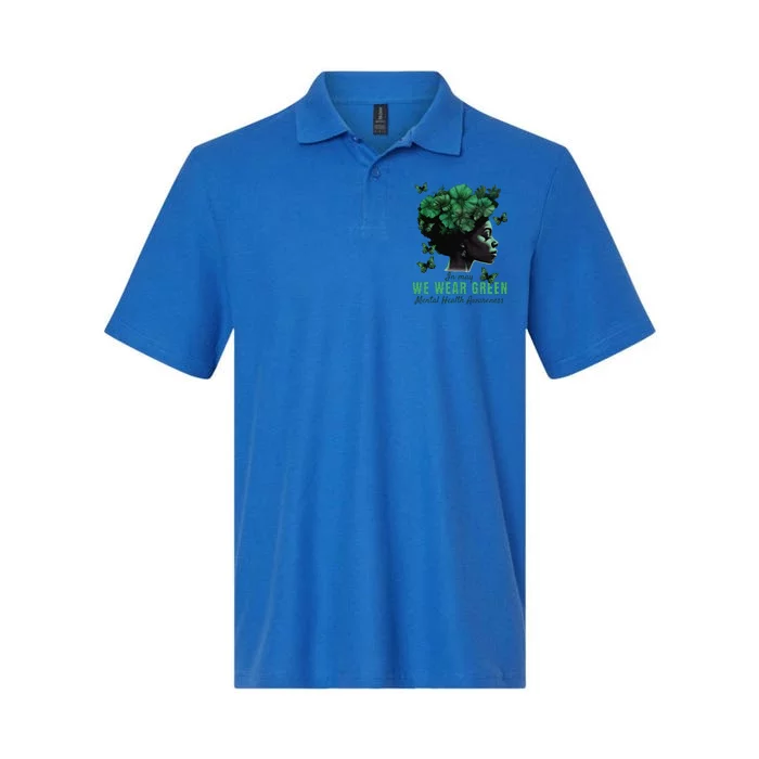 In May We Wear Green Mental Health Awareness Softstyle Adult Sport Polo