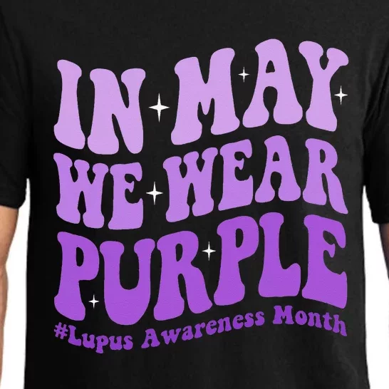 In May We Wear Purple Lupus Awareness Month Groovy Pajama Set