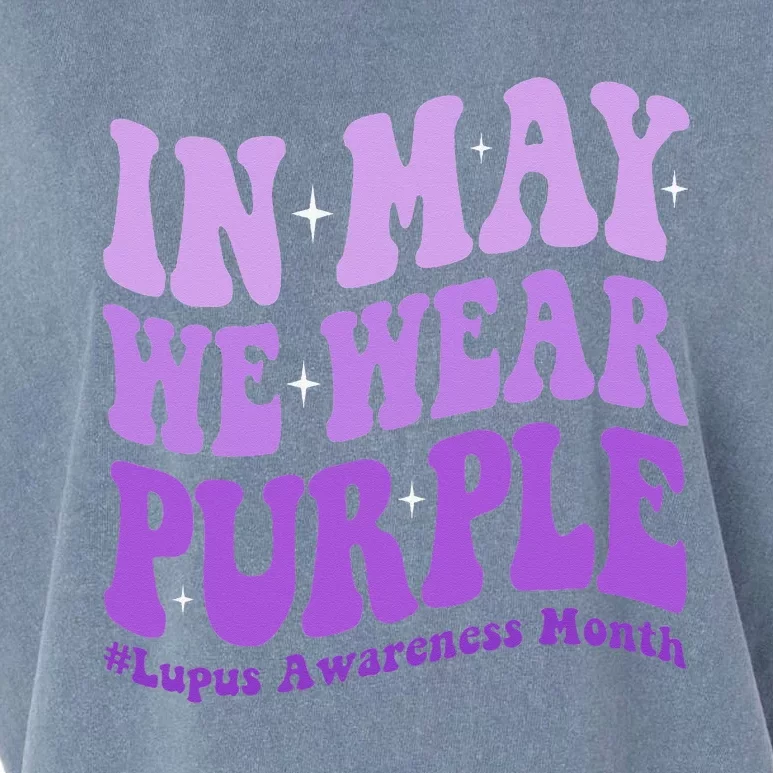 In May We Wear Purple Lupus Awareness Month Groovy Garment-Dyed Women's Muscle Tee