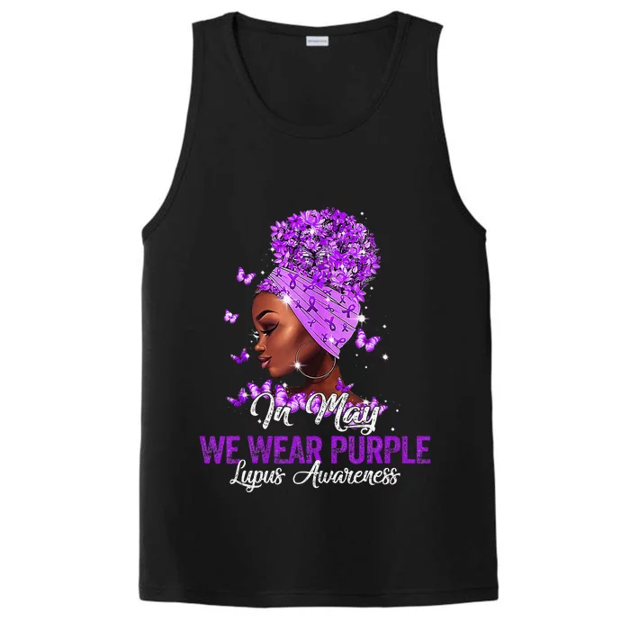 In May We Wear Purple Ribbon Lupus Awareness Performance Tank