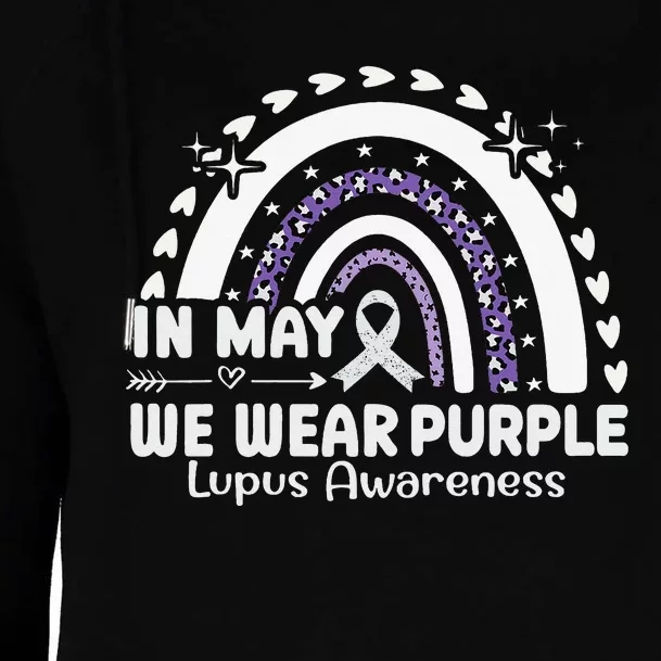 In May We Wear Purple Lupus Awareness Month ribbon 's Womens Funnel Neck Pullover Hood