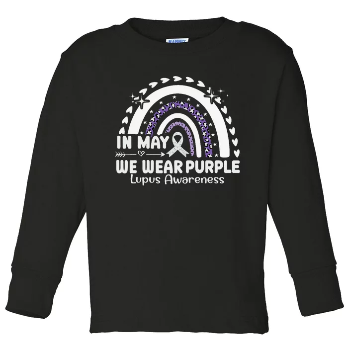 In May We Wear Purple Lupus Awareness Month ribbon 's Toddler Long Sleeve Shirt