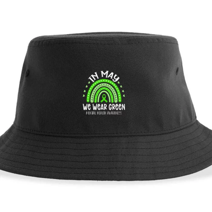 In May We Wear Green Mental Health Awareness Sustainable Bucket Hat