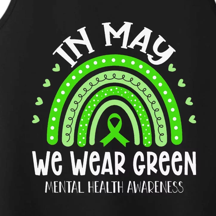 In May We Wear Green Mental Health Awareness Performance Tank