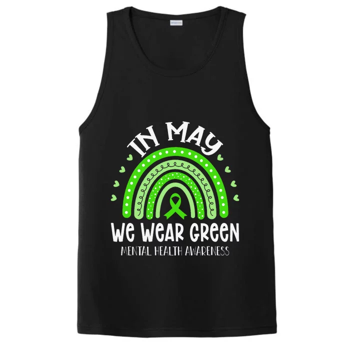 In May We Wear Green Mental Health Awareness Performance Tank