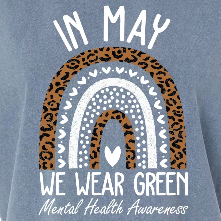 In May We Wear Green Mental Health Awareness Rainbow Garment-Dyed Women's Muscle Tee