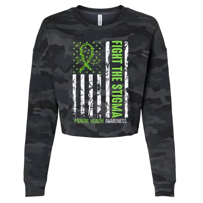 In May We Wear Green Mental Health Awareness Month Cropped Pullover Crew