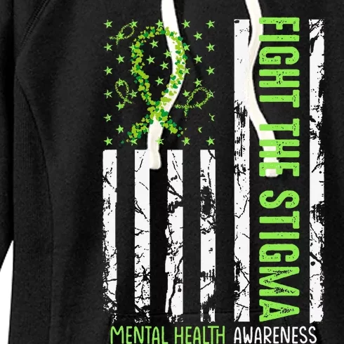 In May We Wear Green Mental Health Awareness Month Women's Fleece Hoodie