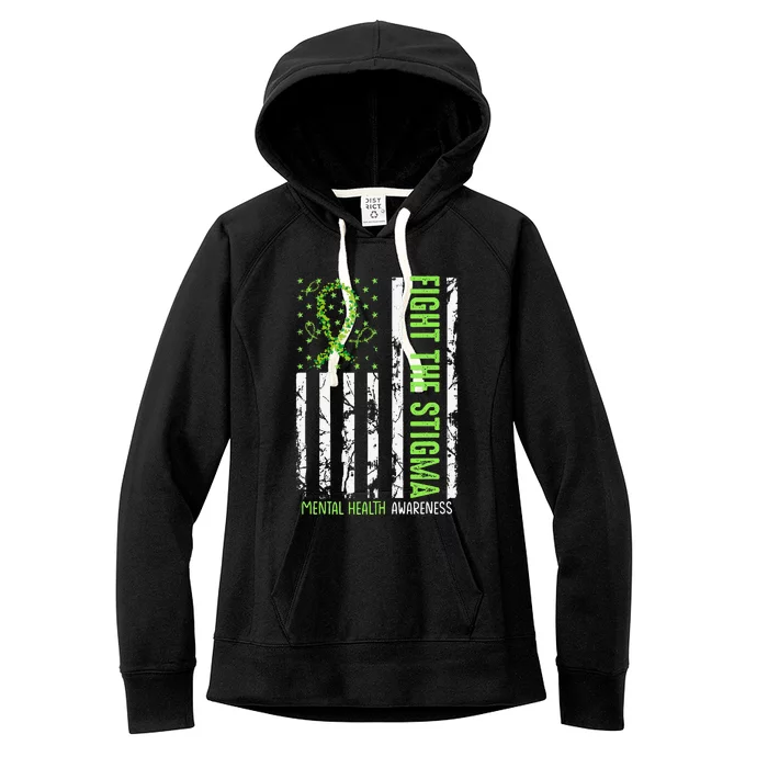 In May We Wear Green Mental Health Awareness Month Women's Fleece Hoodie