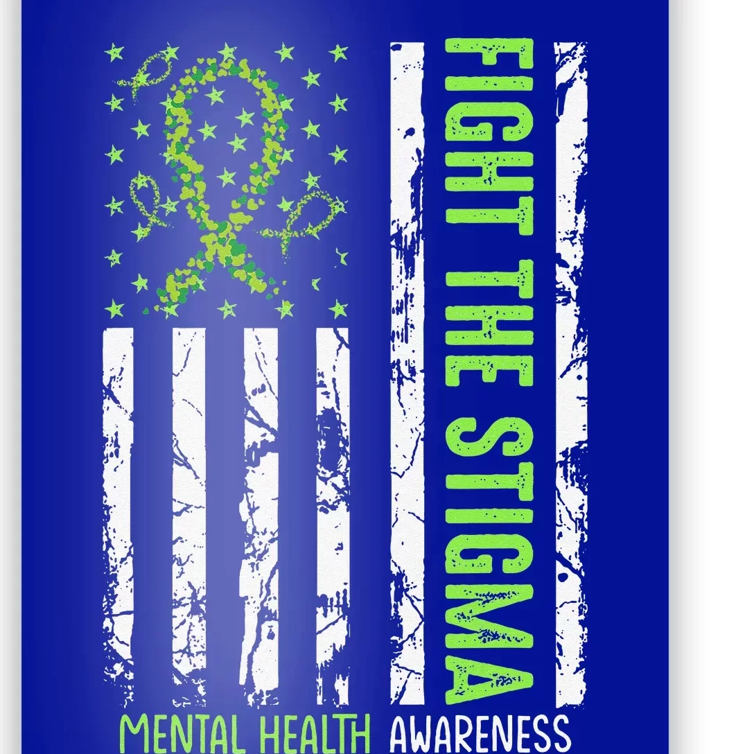 In May We Wear Green Mental Health Awareness Month Poster