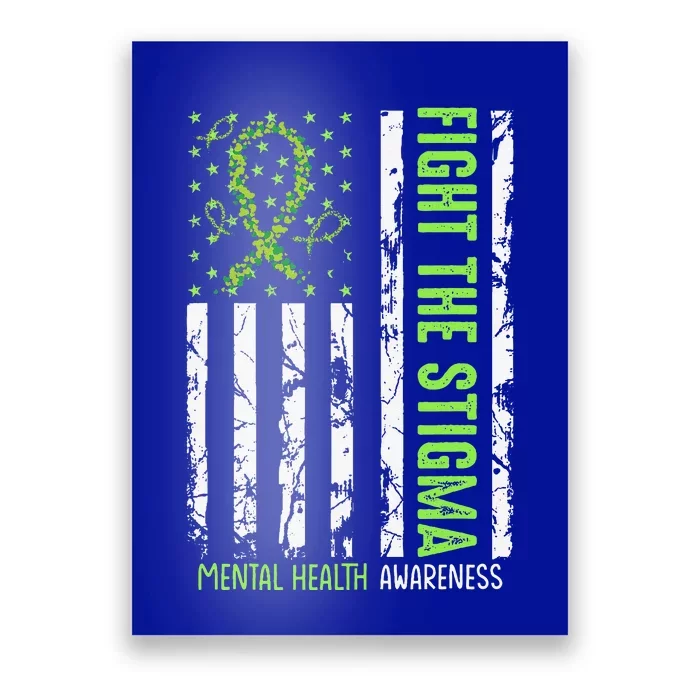 In May We Wear Green Mental Health Awareness Month Poster