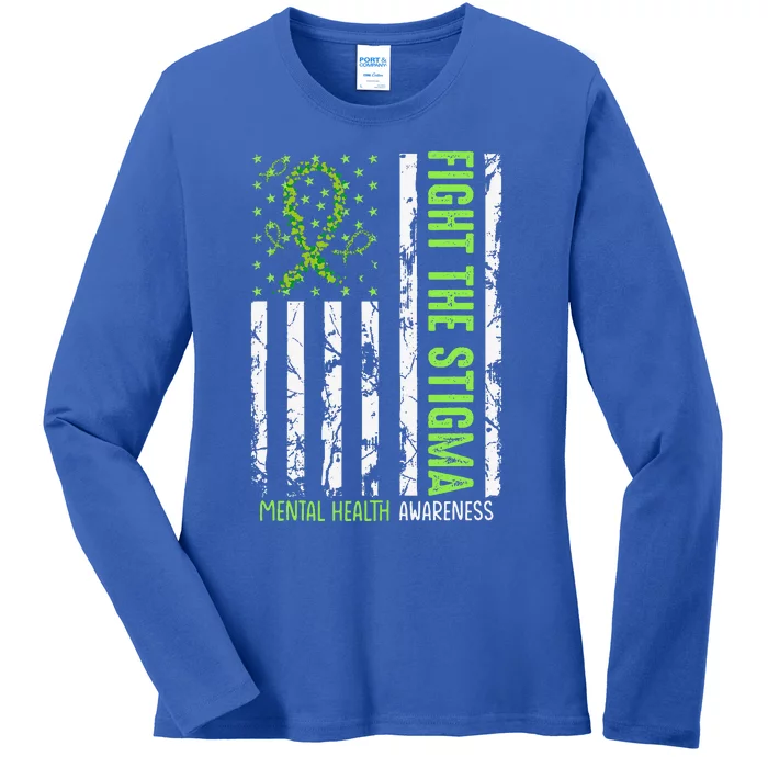 In May We Wear Green Mental Health Awareness Month Ladies Long Sleeve Shirt