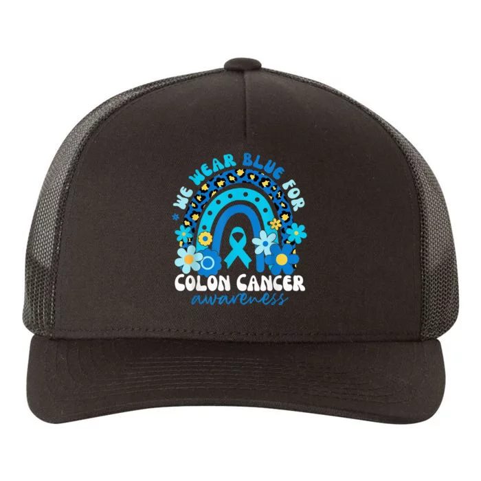 In March We Wear Blue For Colon Cancer Awareness Rainbow Yupoong Adult 5-Panel Trucker Hat