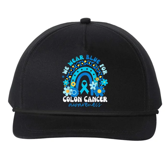 In March We Wear Blue For Colon Cancer Awareness Rainbow Snapback Five-Panel Rope Hat