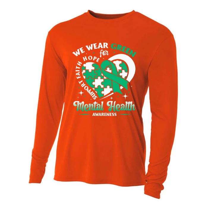 In May We Wear Green For Mental Health Awareness Month Cooling Performance Long Sleeve Crew