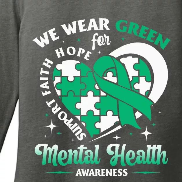 In May We Wear Green For Mental Health Awareness Month Womens CVC Long Sleeve Shirt