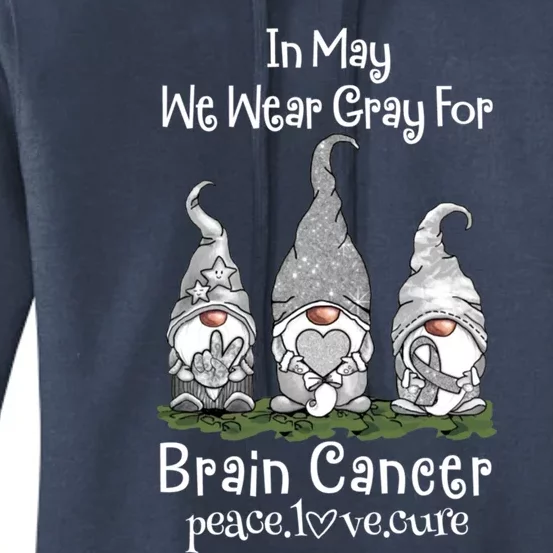 In May We Wear Gray For Brain Cancer Awareness Cute Gift Women's Pullover Hoodie