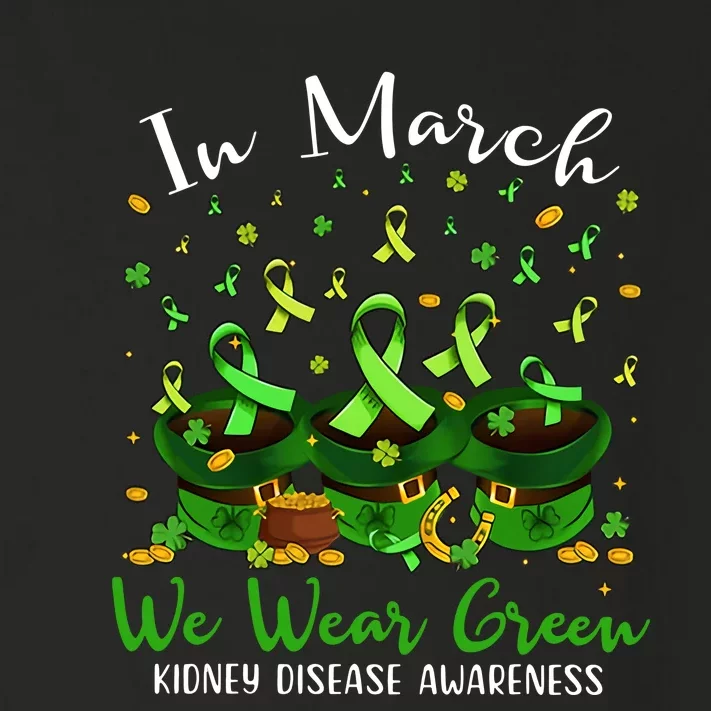 In March We Wear Green Kidney Disease Awareness Patrick Day Lucky Green Ribbon Toddler Long Sleeve Shirt