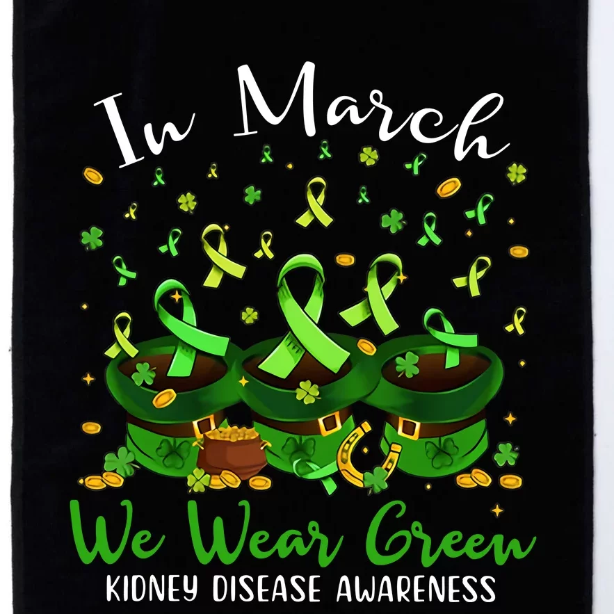 In March We Wear Green Kidney Disease Awareness Patrick Day Lucky Green Ribbon Platinum Collection Golf Towel