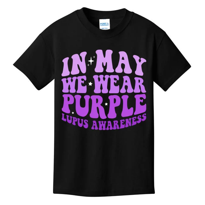 In May We Wear Purple Lupus Awareness Ribbon Kids T-Shirt