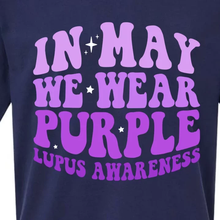 In May We Wear Purple Lupus Awareness Ribbon Sueded Cloud Jersey T-Shirt