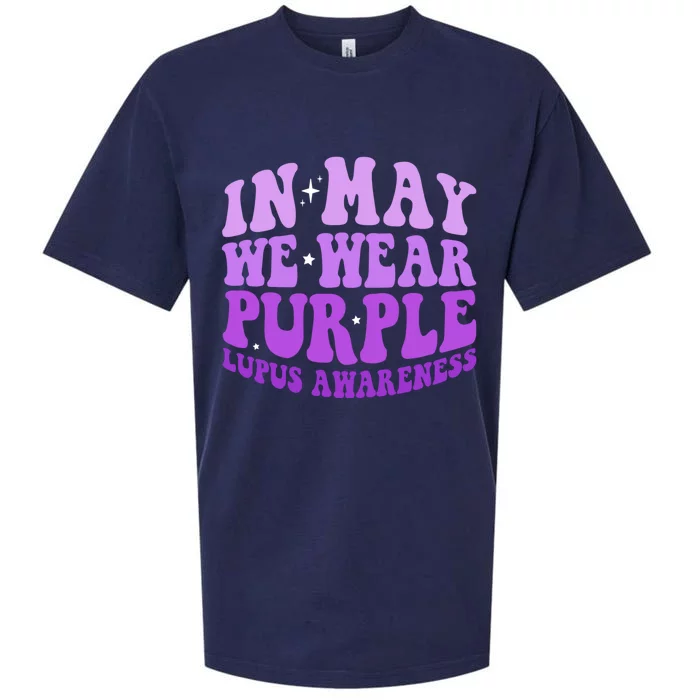 In May We Wear Purple Lupus Awareness Ribbon Sueded Cloud Jersey T-Shirt