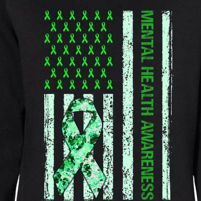 In May We Wear Green Mental Health Awareness Month Womens California Wash Sweatshirt