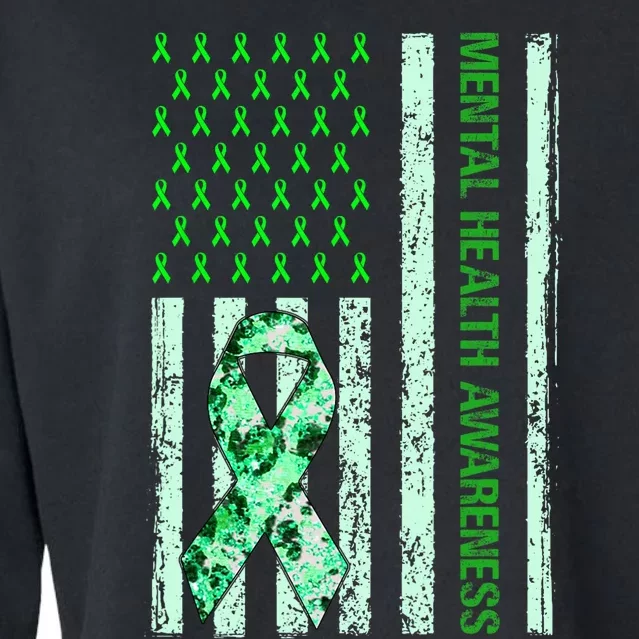 In May We Wear Green Mental Health Awareness Month Cropped Pullover Crew