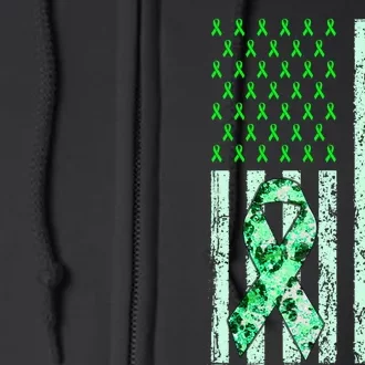 In May We Wear Green Mental Health Awareness Month Full Zip Hoodie