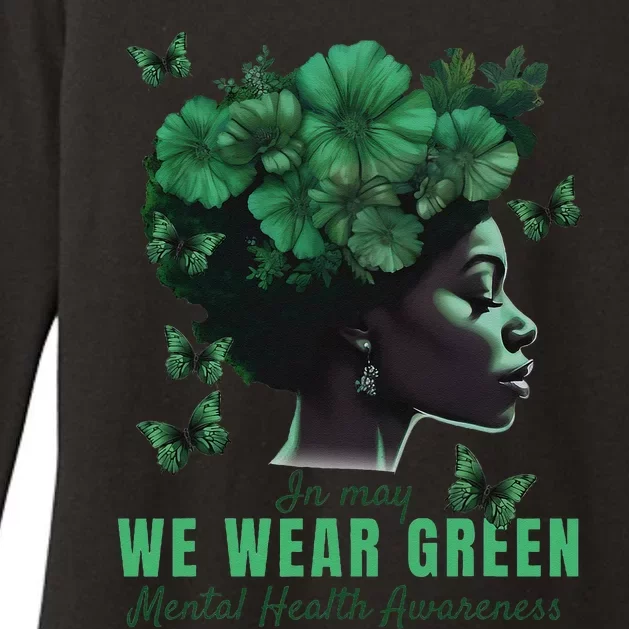 In May We Wear Green Mental Health Awareness Womens CVC Long Sleeve Shirt