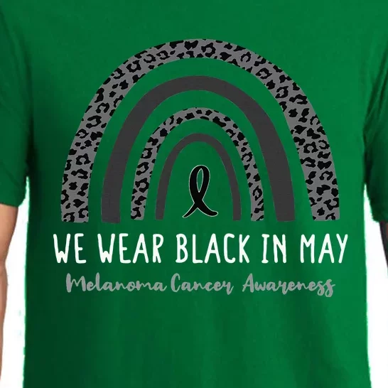 In May We Wear Black Melanoma Cancer Awareness Rainbow Pajama Set