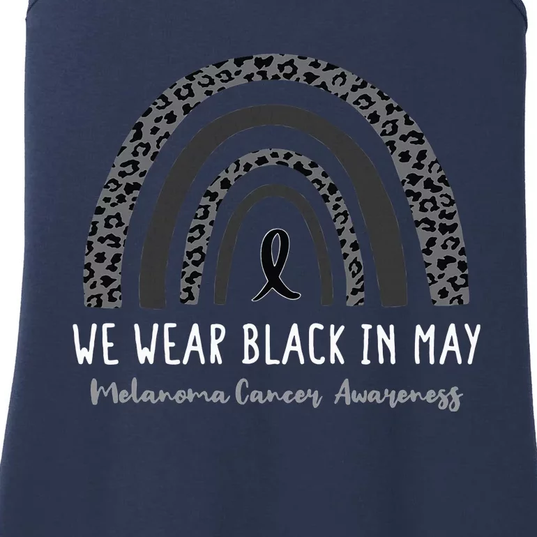 In May We Wear Black Melanoma Cancer Awareness Rainbow Ladies Essential Tank