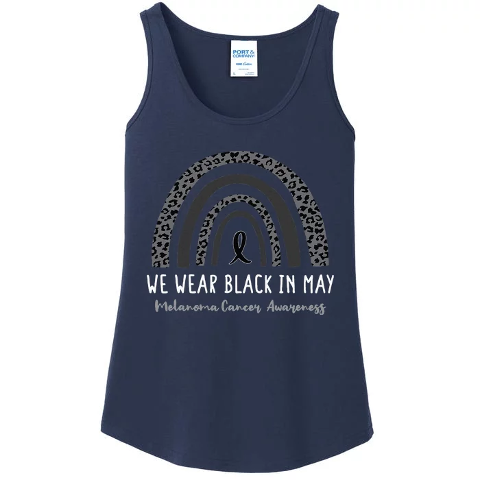 In May We Wear Black Melanoma Cancer Awareness Rainbow Ladies Essential Tank