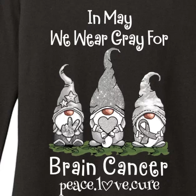 In May We Wear Gray For Brain Cancer Awareness Great Gift Womens CVC Long Sleeve Shirt