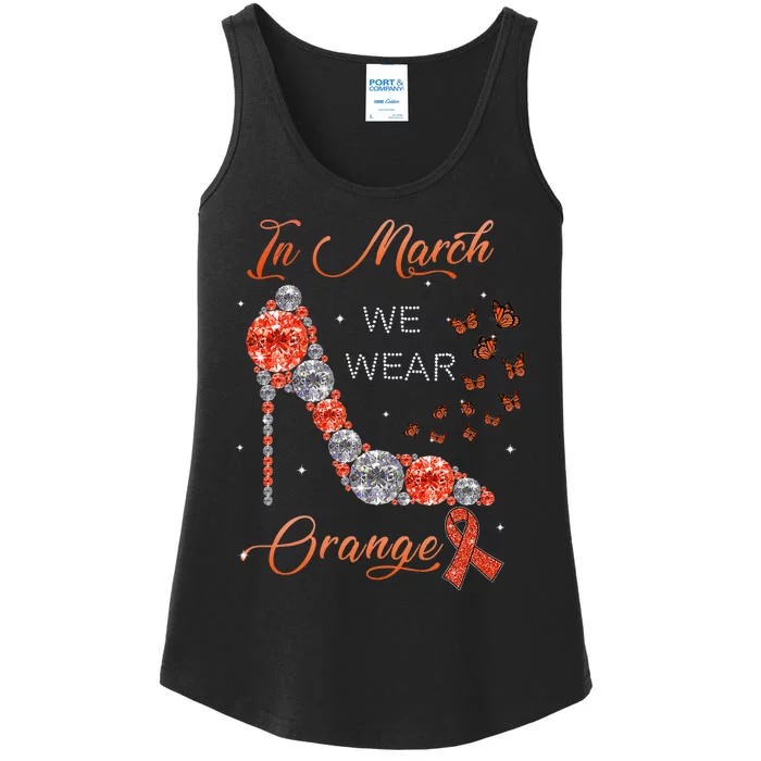 In march we wear orange multiple sclerosis awareness month Ladies Essential Tank