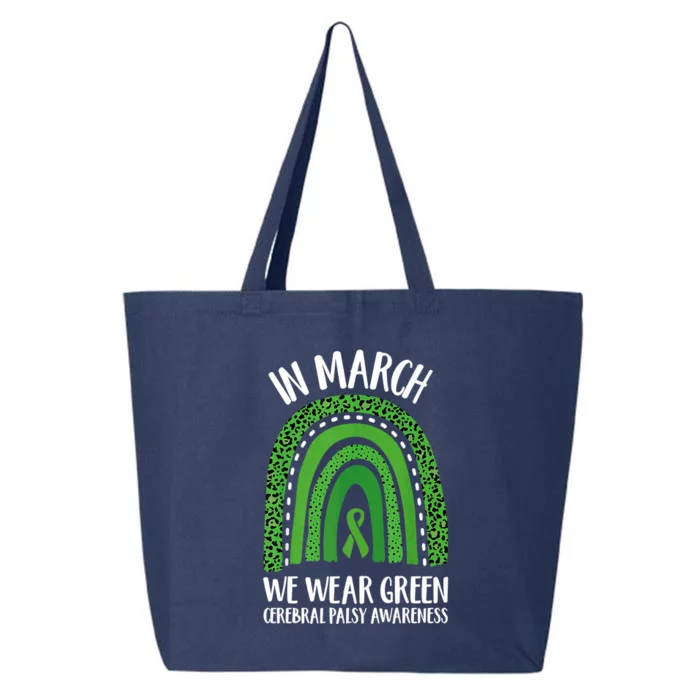 In March We Wear Green Cerebral Palsy Awareness CP Month 25L Jumbo Tote