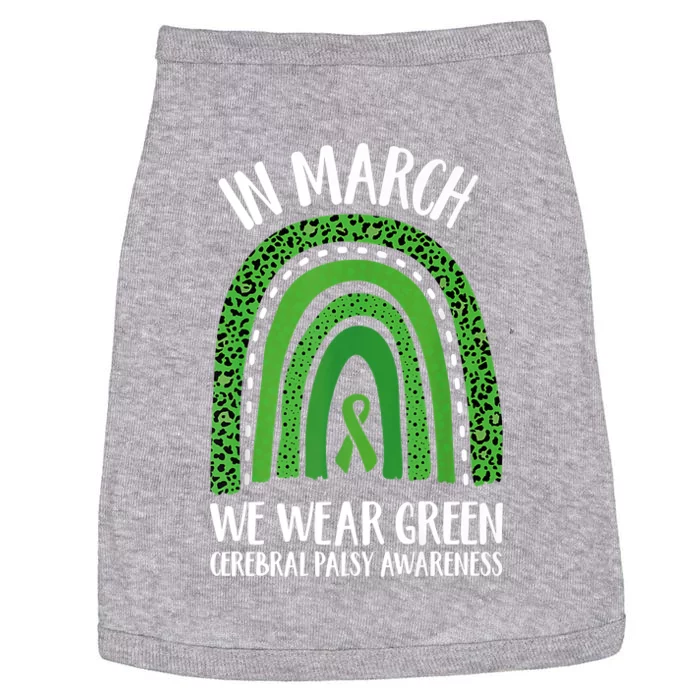 In March We Wear Green Cerebral Palsy Awareness CP Month Doggie Tank