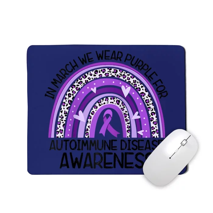 In March We Wear Purple Autoimmune Disease Awareness Raglan Baseball Mousepad