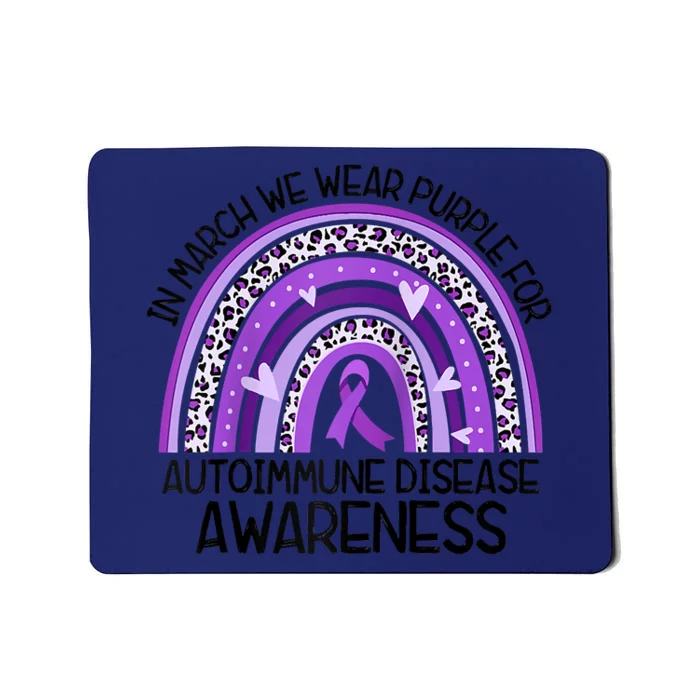 In March We Wear Purple Autoimmune Disease Awareness Raglan Baseball Mousepad