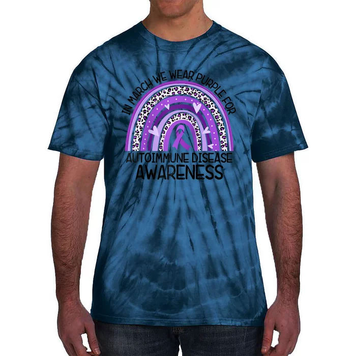 In March We Wear Purple Autoimmune Disease Awareness Raglan Baseball Tie-Dye T-Shirt