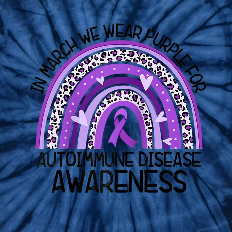 In March We Wear Purple Autoimmune Disease Awareness Raglan Baseball Tie-Dye T-Shirt