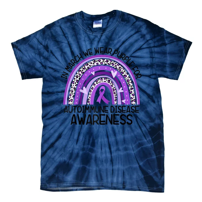 In March We Wear Purple Autoimmune Disease Awareness Raglan Baseball Tie-Dye T-Shirt